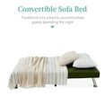 thumbnail image 4 of Best Choice Products Modern Faux Leather Convertible Futon Sofa w/ Removable Armrests, 2 Cupholders - Dark Green, 4 of 8