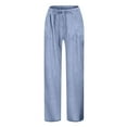 thumbnail image 3 of Gyexs Girls Wide Leg Jeans Size 6-7 Active Basic Cargo Jogpants Heart Embroidered Denim Pants Parachute Baggy Joggers Pants Kids Clothes Z07-Light Blue 6-7 Years, 3 of 6