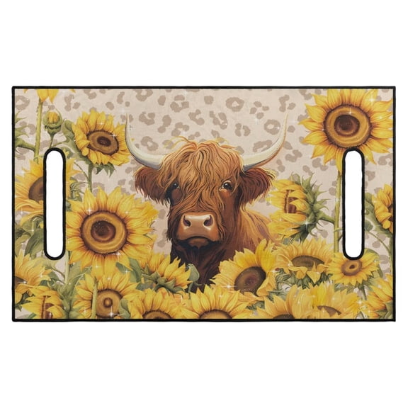 Aplkyhs Sunflower Highlands Cow Golf Cart Seat Cover Lightweight Lightweight Golf Blanket Compatible Club Car and More 2 Passenger Golf Carts Elastic Fashion