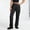 A523 Black, variant on Linen Straight Leg Elastic Waist Cargo Pants for Women Stretchy Quick-Dry Trousers Utility Pockets Adjustable Hem Bottoms Hiking Work-wear