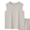 thumbnail image 6 of CHUMUD Shorts Sets for Men 2 Piece Outfits Cotton Tracksuits Summer Matching Set Sleeveless Tank Top Elastic Waist Shorts Set Casual Athletic (Avail for Big & Tall), 6 of 6