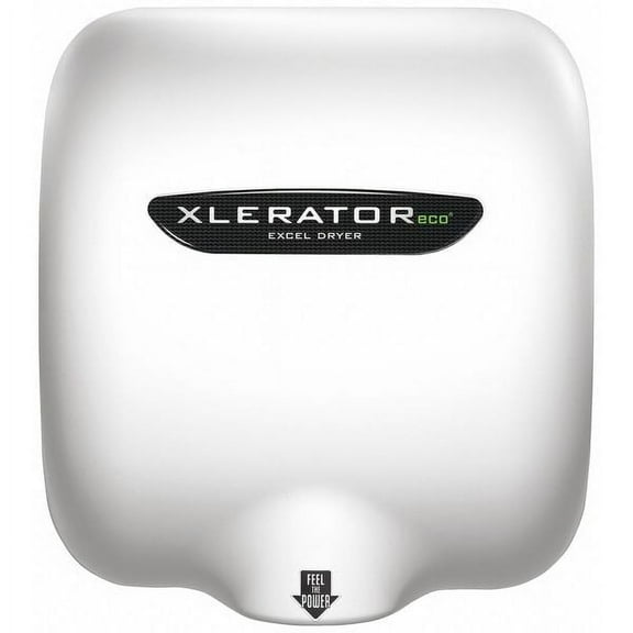 Automatic Hand Dryer, 10 sec Dry, 68 to 76, 110 to 120V AC, White, Smooth