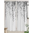 thumbnail image 5 of Grey Eucalyptus Living Room Curtains 2 Panel, Weeping Botanical Leaf Watercolor Cafe Window Treatment, Extra Long Farmhouse Bedroom Bathroom Kitchen Curtains Drapes 104"x72", 5 of 6