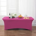 thumbnail image 5 of Uralili Fitted Table Cover Elastic Spandex Tablecloth 4 ft Bed Table Clothes-Purple, 5 of 7