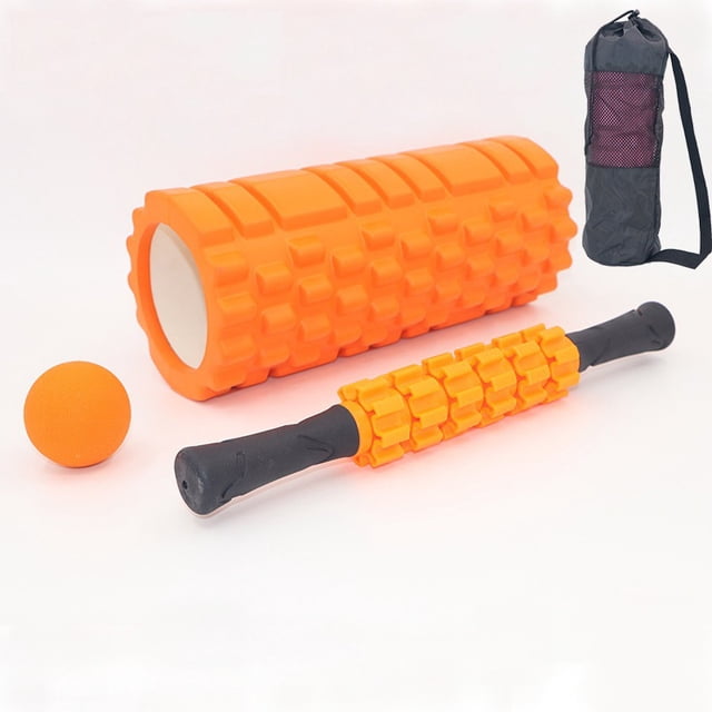 Rodillo relajante muscular con eje de espuma, columna de yoga, rodillo de plástico para fitness, rueda para piernas, juego de masaje Mace Langya