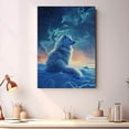 thumbnail image 4 of Starry Night Canvas Inspired Samoyed Dog Pet Family Friend Peace Oil Painting Art Print Poster Wall Decor, 4 of 6