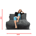 thumbnail image 2 of Sillón Puff Love 2 Plazas Puff MX Gamuza Gris Oscuro, 2 of 2