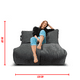 thumbnail image 2 of Sillón Puff Love 2 Plazas Puff MX Gamuza Gris Oscuro, 2 of 2