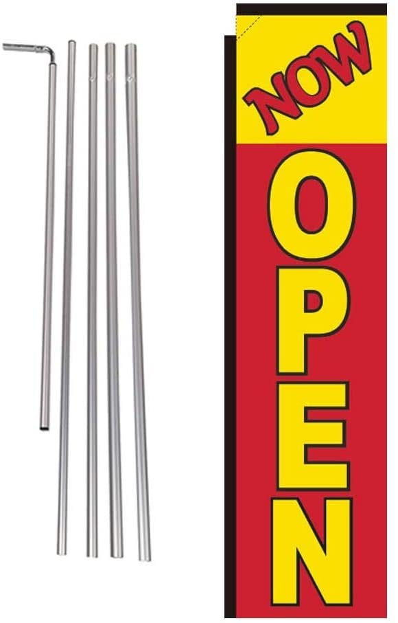 Windless Swooper Flag Kit 15' Feather Banner Sign USA bb-h OPEN HOUSE 