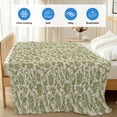 thumbnail image 4 of Green Floral Cooling Blanket, Lightweight Breathable Summer Throw Blanket with Double Sided Cold Effect, Vintage Rustic Botanical Spring Picnic Beach Blankets Bed Sheet for Hot Sleepers 30"x40", 4 of 8