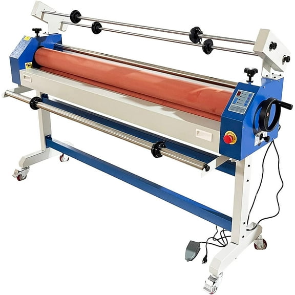 EQCOTWEA 51" Semi-auto Cold Laminating Machine Cold Roll Laminator Rubber Roller Office Photo Laminating
