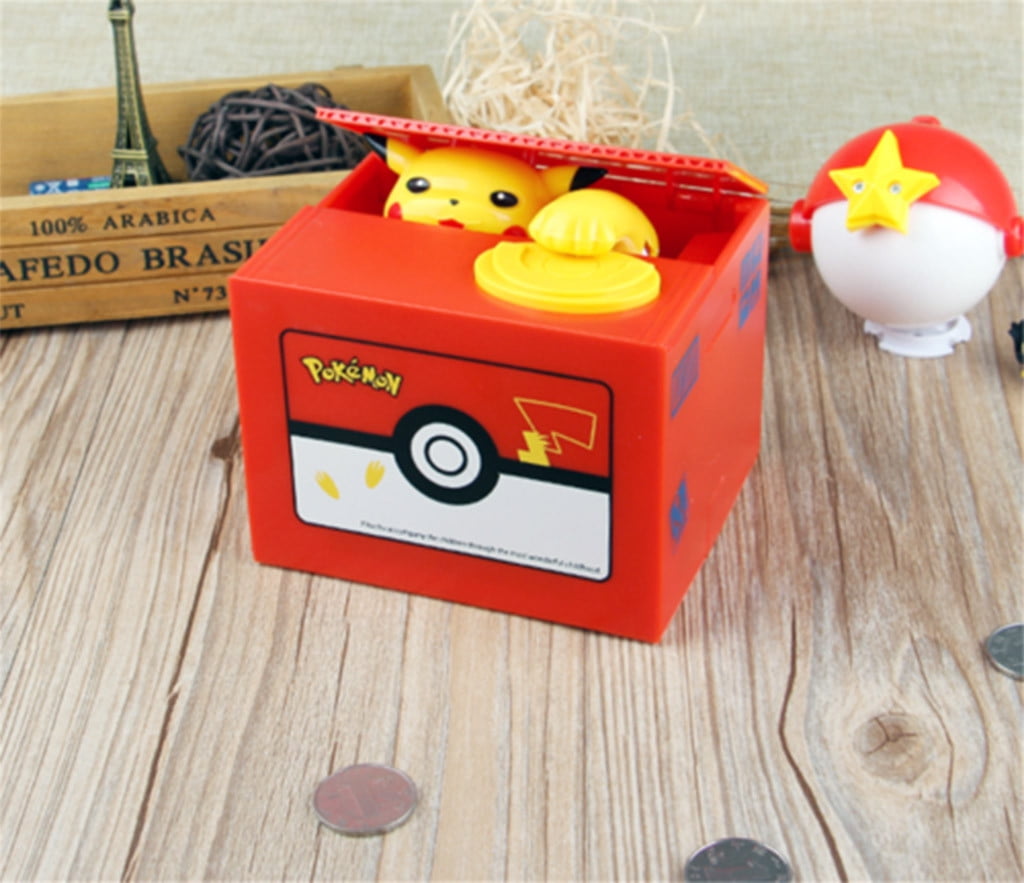 Pokemon Pikachu Moving Electronic Coin Money Piggy Bank Savings Box Xmas Gifs 