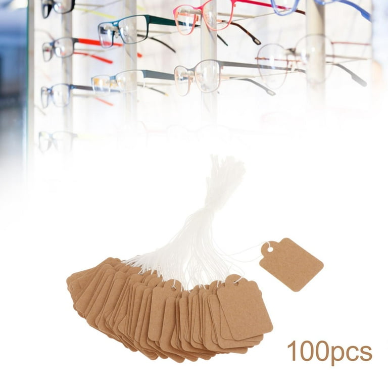 100Pcs Paper Tags Price Display Tags with String Attached Writable DIY Arts  Crafts Labeling Tags for Clothing Wedding Retail Rings Jewelry 35x22mm