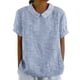 thumbnail image 1 of Ploknplq Elbow Length Tee Shirts for Women,Gradient Shirt,Tunic Tee,Womens Summer Tops Lapel Striped Back Loose Top Casual Shirt T Shirt,3/4 Sleeve Tunic Tops for Women,Top for Women Blue M, 1 of 5