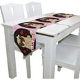 thumbnail image 3 of Coolnut Table Runner 13"x90", Pugs and Kisses On Pink Washable Table Cloth Runner for Holiday Home Wedding Table Top Decoration, 3 of 5