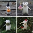 thumbnail image 3 of JLFNYA Halloween Mouse Christmas Wool Animals Needle Felted, Cute Felt Mice Figurine for Halloween Christmas Decor, Christmas Mouse, 3 of 5