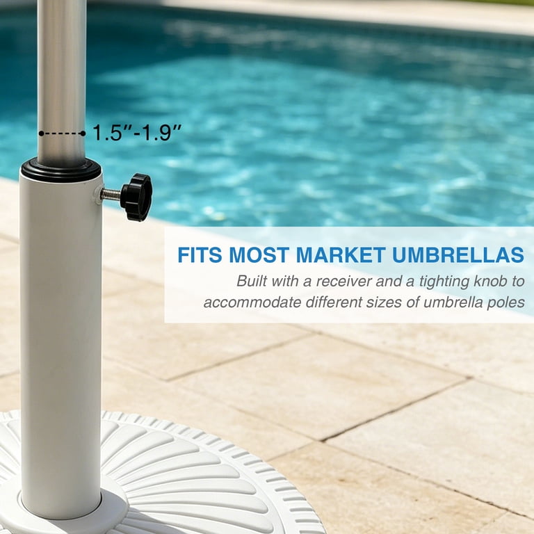 KOOL White Umbrella Base, 22 lbs, Round photo 6