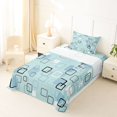 thumbnail image 3 of Castle Fairy Abstract Square Twin Sheets 3pcs,Minimalism Frame Shape Bedding,Sky Blue Pale Cyan,1 Flat Sheet, 1 Fitted Sheet and 1 Pillowcase, 3 of 7