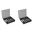 thumbnail image 1 of 2X Organizador de Cubiertos con Tapa, Bandeja Cubierta para Utensilios para Cajón y Encimera de Cocina, Cubiertos y Cubiertos de Plástico Negro, 1 of 5