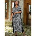 thumbnail image 2 of Edolynsa Swimwear Cover up for Women Loose Kaftan Gown Long Caftan Robe Printed Moomoo Dresses Casual Nightgown, 2 of 10