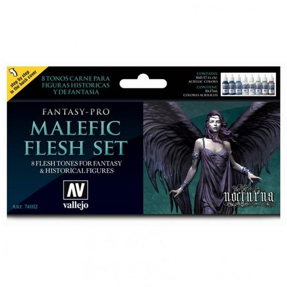 Acrylicos Vallejo VJP74102 Fantasy Pro Malefic Flesh Set