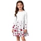 thumbnail image 1 of Vestidos de Manga Larga de las Niñas Tamaño 7-8 Elástico Vestido de Patinador de Línea para la Fiesta Del Recital de la Escuela, 1 of 6