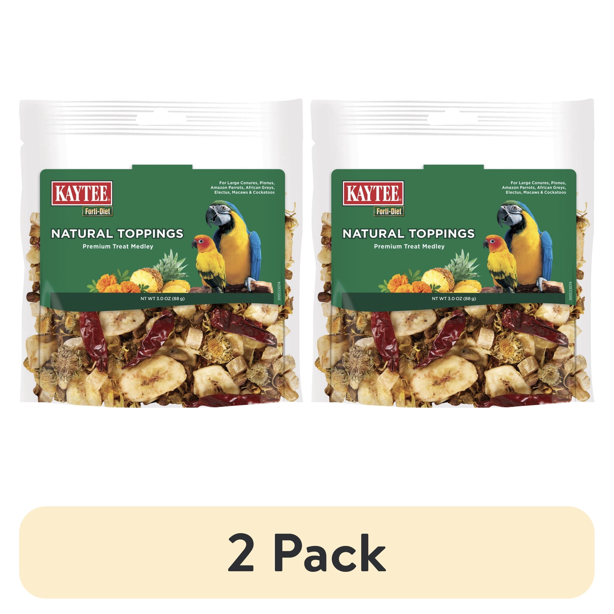 (2 pack) Kaytee Forti-Diet Natural Pet Bird Treat Snack Medium/Large 3 oz.