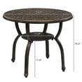 thumbnail image 4 of Cast Aluminum Outdoor Side Table, Anti-Rust Outdoor Round End Table, Patio Coffee Bistro Table for Indoor Garden Porch Balcony, Antique Bronze, 4 of 10