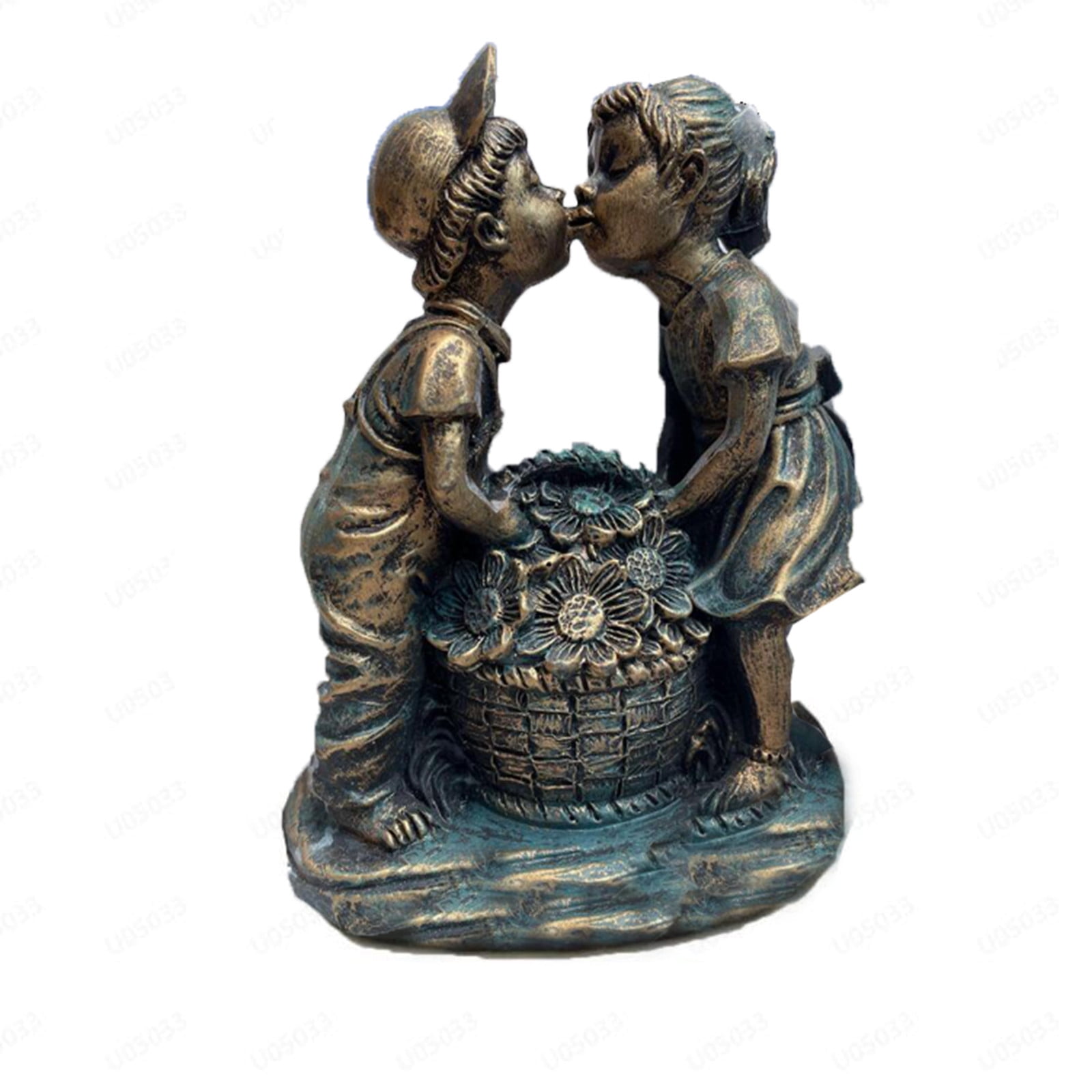 Ruziyoog Boy & Girl Garden Statue A Kid with Fireflies Garden Statue
