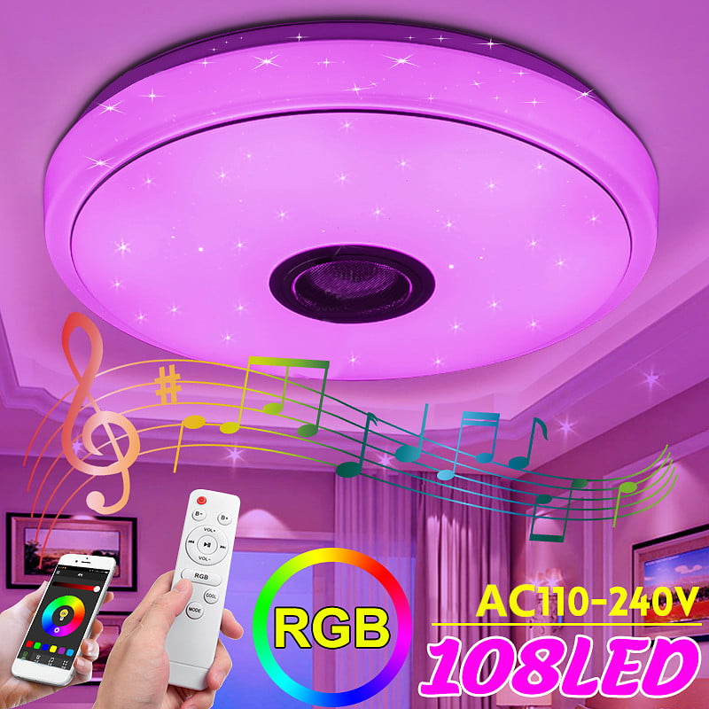 Family Party Star Lights LED Music Ceiling Light with Bluetooth Speaker 36W High Sound Quality Speaker RGB Colour Changing Ceiling lamp with Remote Control and App