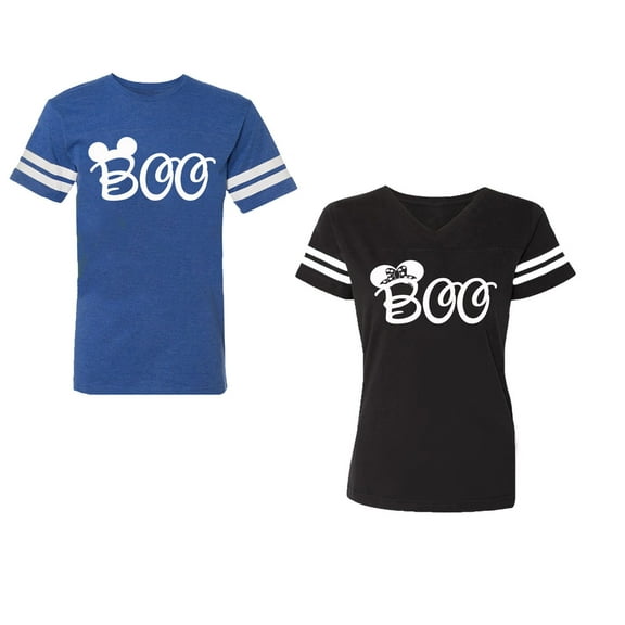 Halloween Boo Matching Cotton Jerseys (Royal / Black) (S / S)