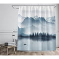 thumbnail image 3 of Abstract Shower Curtain 72 X 72 Inches With 12 Hooks Modern Aesthetic Abstract Stripe Shower Curtain Set For Bathtub Bathroom Gray Blue Brown Contemporary Abstract Painting Fabric Shower Curtains, 3 of 6