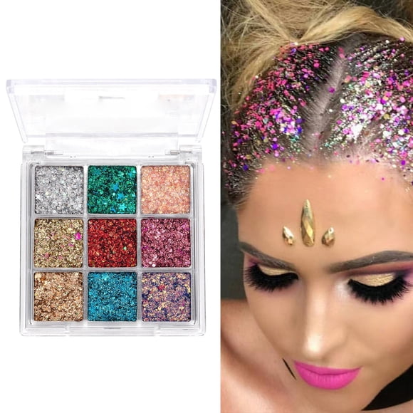 Baycosin Maquillage de Scène Flash Jour de l'An Performance Boîte de Nuit Patch Brillant Neuf Couleurs Fard à Paupières à Paillettes Flash Scène Performance Fard à Paupières Accessoires de Maquillage