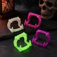 thumbnail image 4 of Glow in Dark Vampire Fangs Halloween Costume Teeth Adult Kids Fake Fangs Cosplay Props for Party Favors Goodie Bag Fillers (Purple), 4 of 4