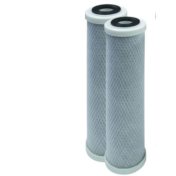 CFS  2 Pack Carbon Block Water Filter Cartridges Compatible with WATTS-MAXETW-975 C-MAX Models  Remove Bad Taste and Odor  Whole House Replacement Filter Cartridge  5 Micron  2-7/8" x 9-3/4"