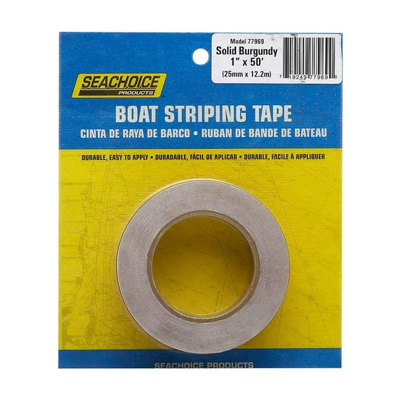 Seachoice Self-Adhesive Boat Striping Tape, 3 Mil Vinyl, 1 in. x50', Burgundy