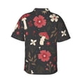 thumbnail image 3 of Bixox Men's Hawaiian Shirts Men's Fly Agaric and Flowers Print Short-Sleeve Shirt-Medium, 3 of 8