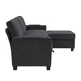 thumbnail image 7 of JUSTLET Sectional Sofa with Storage, L Shaped Modular Sofa Couch with Storage Seats and Arms, 3-Seater Chenille Fabric Couch with Cup Holders for Living Room Office Apartment Small Space, Black, 7 of 7