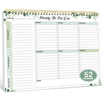 ZJQYDS Weekly To Do List Notepad with 52 Undated Sheets（8.5"×11"）- Weekly Desk Planner for Women & Man, Work and Home - Serene Green