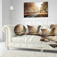 thumbnail image 3 of Designart Straight Road in Fall Birch Grove - Modern Forest Throw Pillow - 12x20, 3 of 5