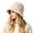 Beige, variant on Women Winter Fleece Lined Bucket Hat, LSONABXA Suede Outer Sherpa Lined Warm Ear Protection Bucket Cap, Windproof Adjustable Drawstring Accessory For Cold Weather Daily Outdoor Travel Wear