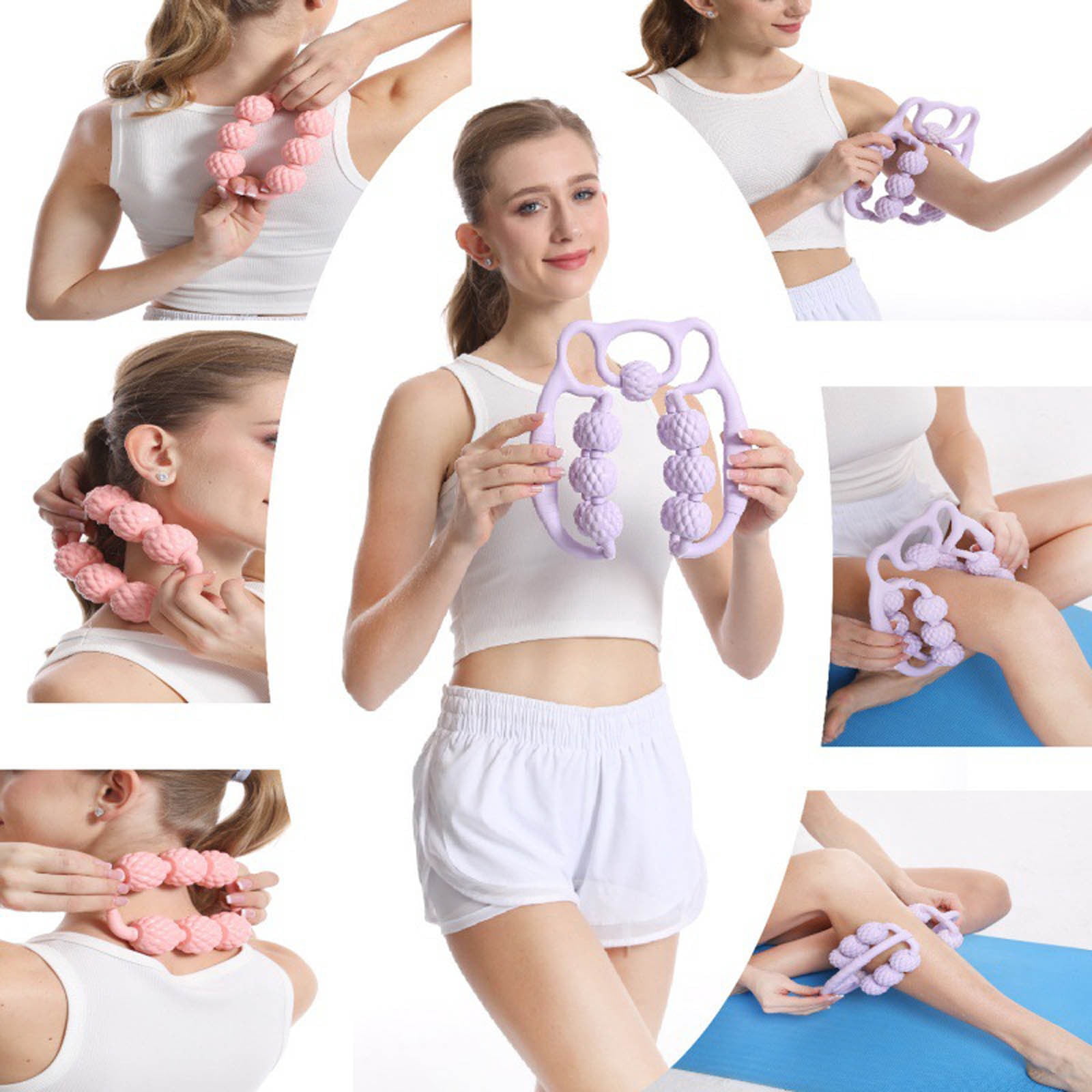 360° Adjustable Leg Massager Ring - Ergonomic Multi-Wheel Roller for Full Body Muscle Relief - Calf, Arm & Neck Massager for Pain Relief & Muscle Recovery