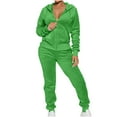 thumbnail image 2 of Aboser Womens Sweatsuit 2 Piece Set Velour Jogging Workout Sets Zip Up Long Sleeve Tracksuit Casual Elastic Waist Lounge Outfits with Pockets, 2 of 7