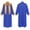 Blue, variant on Men Church Robe Long Sleeve Stand-Collar Medieval Gowns Costume Unisex Metallic Gold Trim Church Choir Robes