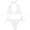 White, variant on Plus Size for 2024 New Sexy Solid Color Diamond Bikini Bandage Split Swimsuit