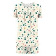 thumbnail image 5 of Censtreet Womens Printed Pajama Sets Short Sleeve Top with Shorts Soft Pj Comfy Sleepwear, 5 of 7
