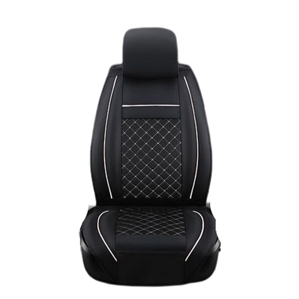 Funda para silla de coche, Protector decorativo Interior de cuero para automóvil, reemplazo de equipo de decoración automotriz cómodo Herramientas de reparación de automóviles Blanco negro Scienceny VI017126-02