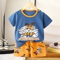 thumbnail image 4 of Toddler Boys Clothes Summer Outfit Sets Short Sleeve Cartoon T Shirt Shorts Set Playwear Sets Boys Easter Outfit Graphic Summer Short Sleeve T-shirts Tops and Shorts Set, 4 of 4