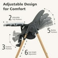 thumbnail image 3 of INFANS Baby High Chair, High Chairs for Babies & Toddlers with Adjustable Height Backrest Footrest Removable Tray, Easy to Clean PU Seat Convertible Quick Folding Portable Highchair, 3 of 9