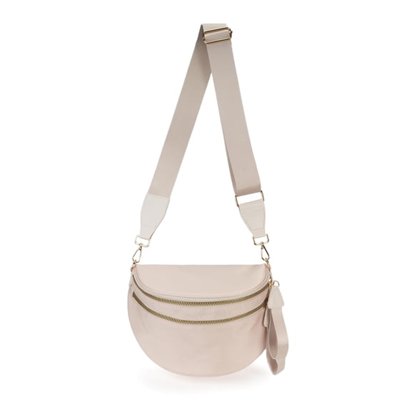 Bandolera FEIBOON espaciosa riñonera de nailon para mujer, color beige